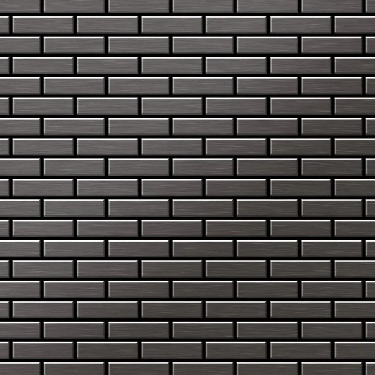 Alloy Mosaik Fliese massiv Metall Titan gebürstet in dunkelgrau 1,6mm stark PK-Ti-SB 0,88 m2
