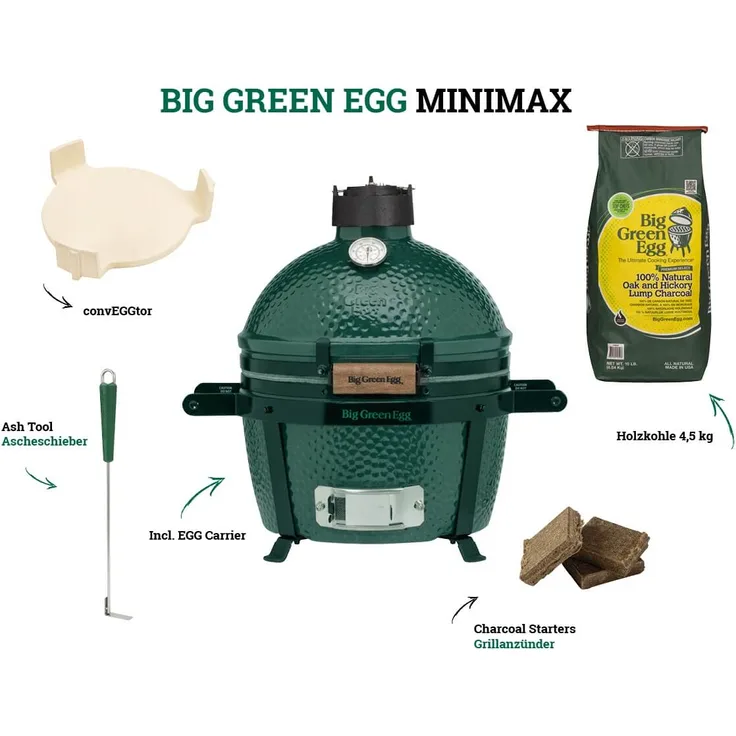 Big Green Egg Holzkohlegrill Kamado MiniMax Starter-Set, Ø Grillfläche 33 cm