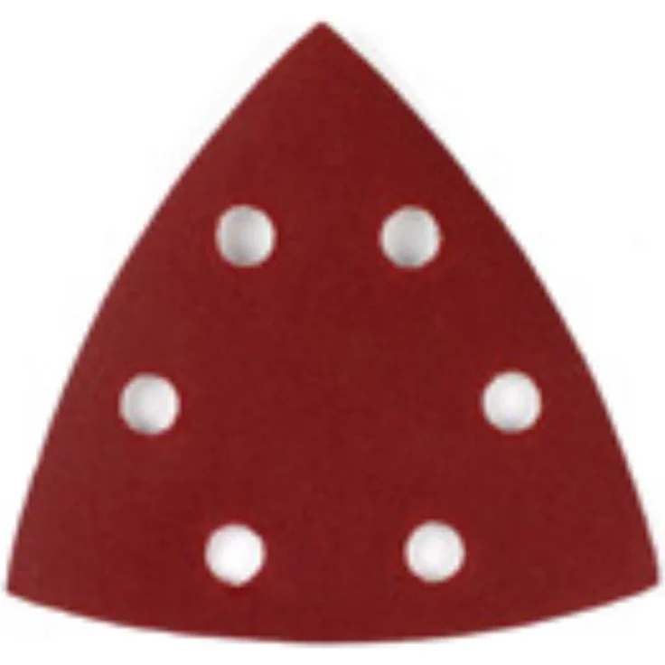 Dewalt Dreieck-Schleifpapier (Klettfix 93 x 93 mm, K80, gelocht (6 Loch ringförmig), Mehrzweck-Holz-Farbe - Trockenschliff) DT3092-QZ - Preisvergleich – Bild 1