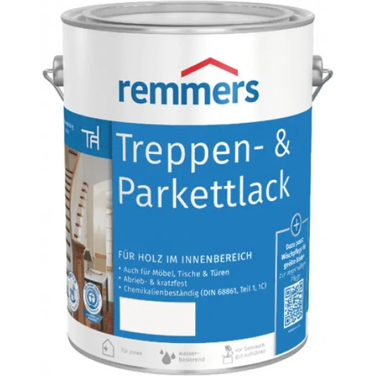 Treppen- & Parkettlack - 2,5 ltr, seidenglaenzend, farblos - Remmers