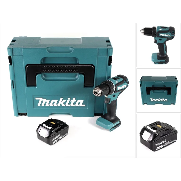 Makita DDF485M1J Akku Bohrschrauber 18V 50Nm Solo im Makpac + 1x 4,0 Ah Akku ohne Ladegerät