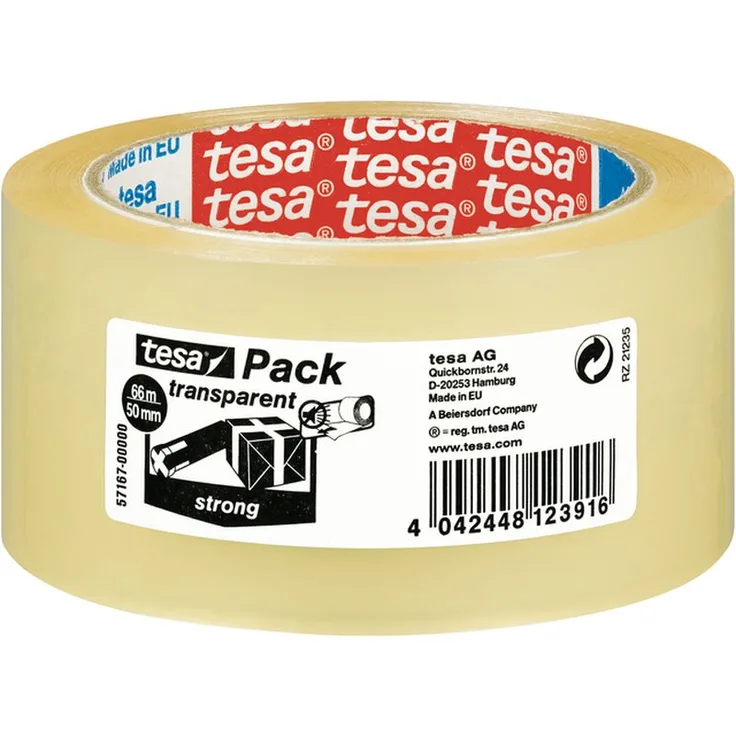 Tesa 57167-00000-05 Verpackungsbänder Pvc, Ppl und Papier Verpackungsband PPL transparent