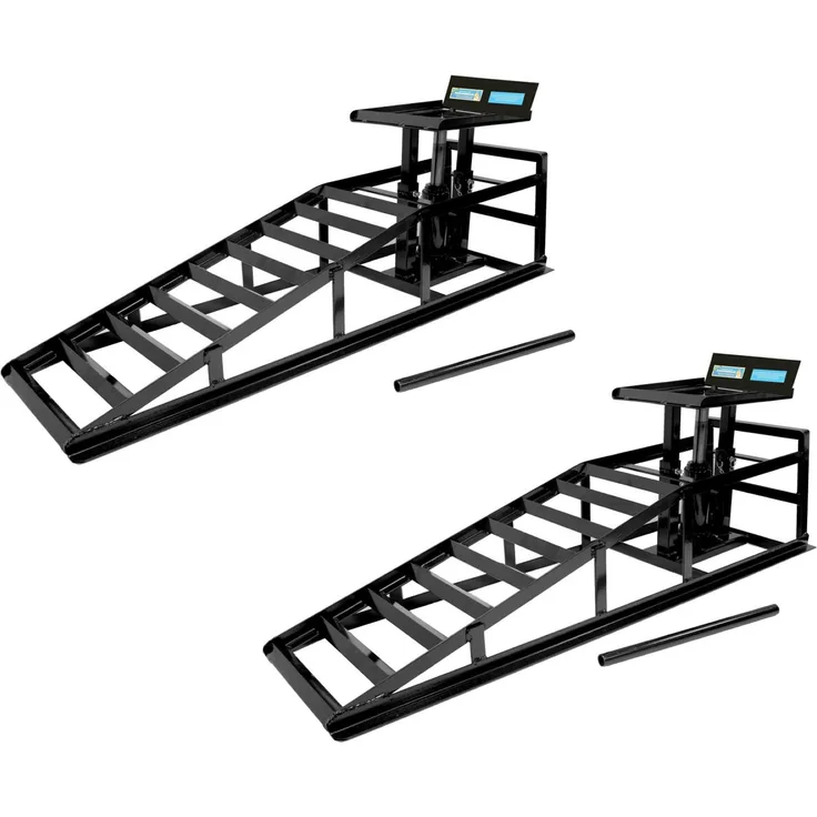 2x hydraulischer Auffahrbock Auffahrrampe Pkw KfZ Wagenheber höhenverstellbar (34430901)