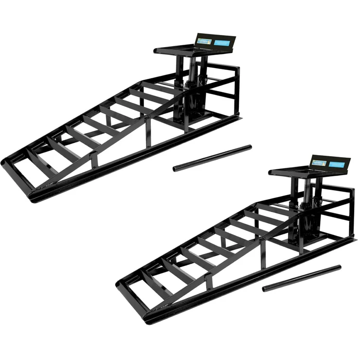 2x hydraulischer Auffahrbock Auffahrrampe Pkw KfZ Wagenheber höhenverstellbar (34430901)