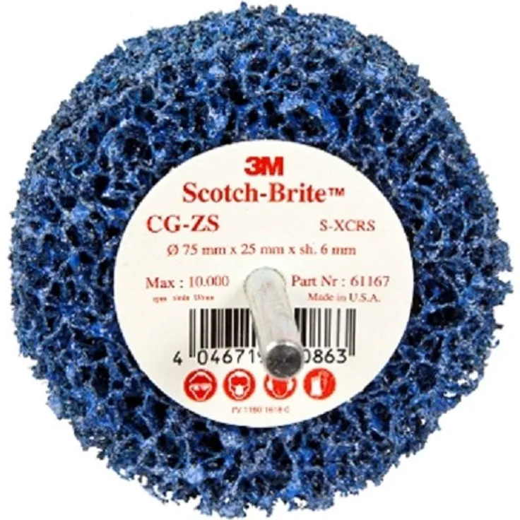 3 M Scotch-Brite CG-ZS Reinigungsscheibe 150 x 25 x 8 mm GP Spindel Disc Blau