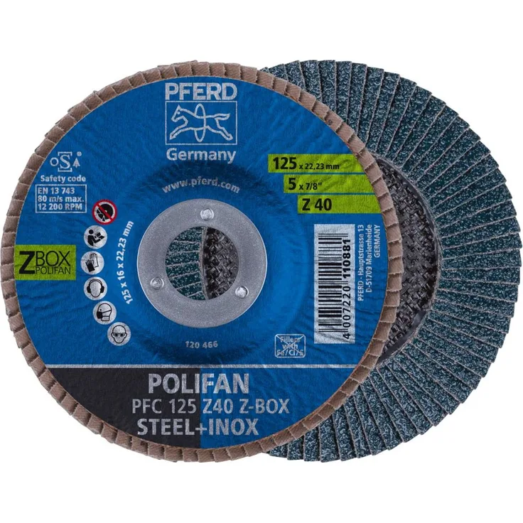  Durchmesser 125mm POLIFAN-Fächerscheibe 10er Pack Korn 40 VPE: 10