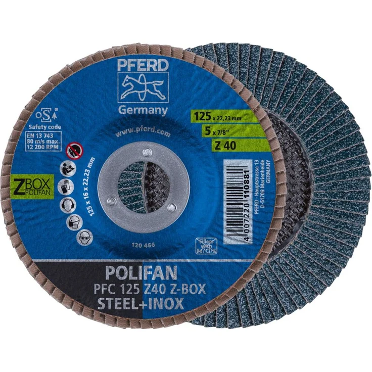  Durchmesser 125mm POLIFAN-Fächerscheibe 10er Pack Korn 40 VPE: 10 – Bild 1