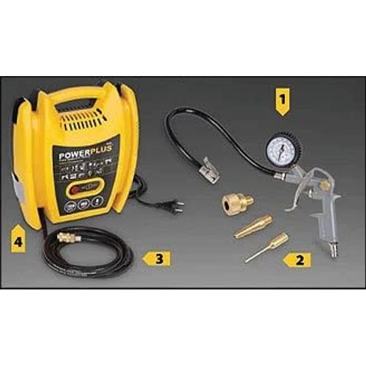 VARO POWX1705 elektrischer Druckluft Kompressor tragbar, 1.100 Watt 1,5 PS max. 8 bar, inkl. Zubehör Anschluß 230 Volt – Bild 4