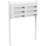 6er Briefkastenanlage Weiß 2x3 Fächer Standbriefkasten Postfach Briefkasten Postkasten