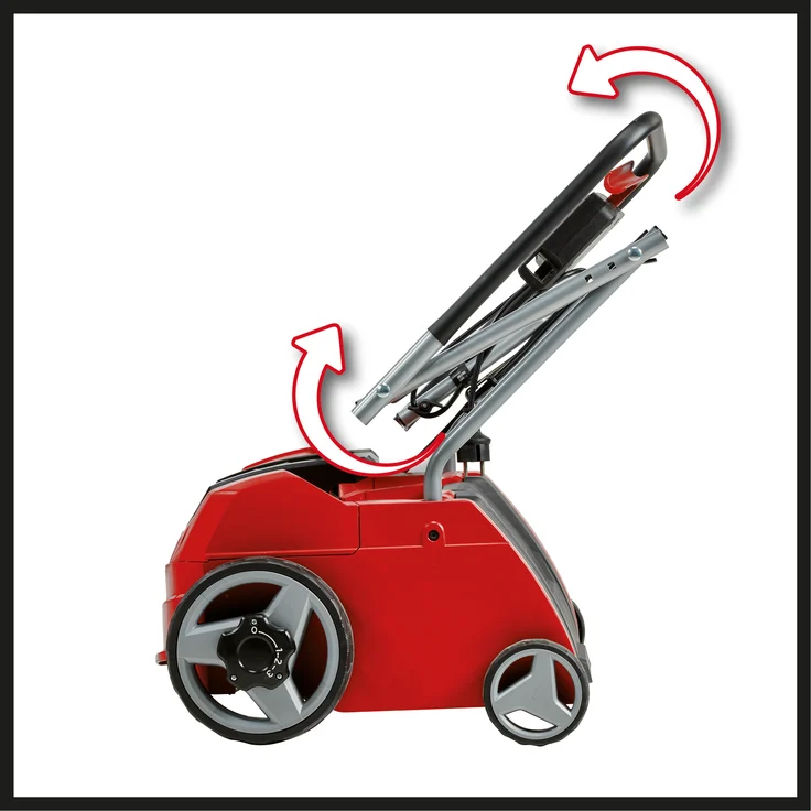 Einhell Elektro-Vertikutierer-Lüfter GC-SA 1231-1 (230 V, bis 300 m², 1.200 W, 28l Fangsack, kugelgelagerte Messerwalze + Lüfterwalze, 3 Stufen Arbeitstiefe, klappbarer Führungsholm) – Bild 3