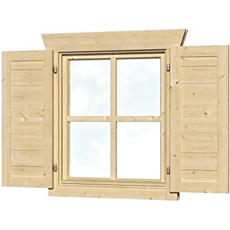 SKAN HOLZ Fensterläden für Einzelfenster Gartenhäuser-Zubehör, Natur, 2,5x57,5x70,5 cm