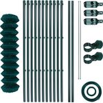 Maschendrahtzaunset Gartenzaun 1,50x25 m Gartenzaunset Zaunset grün Komplettset