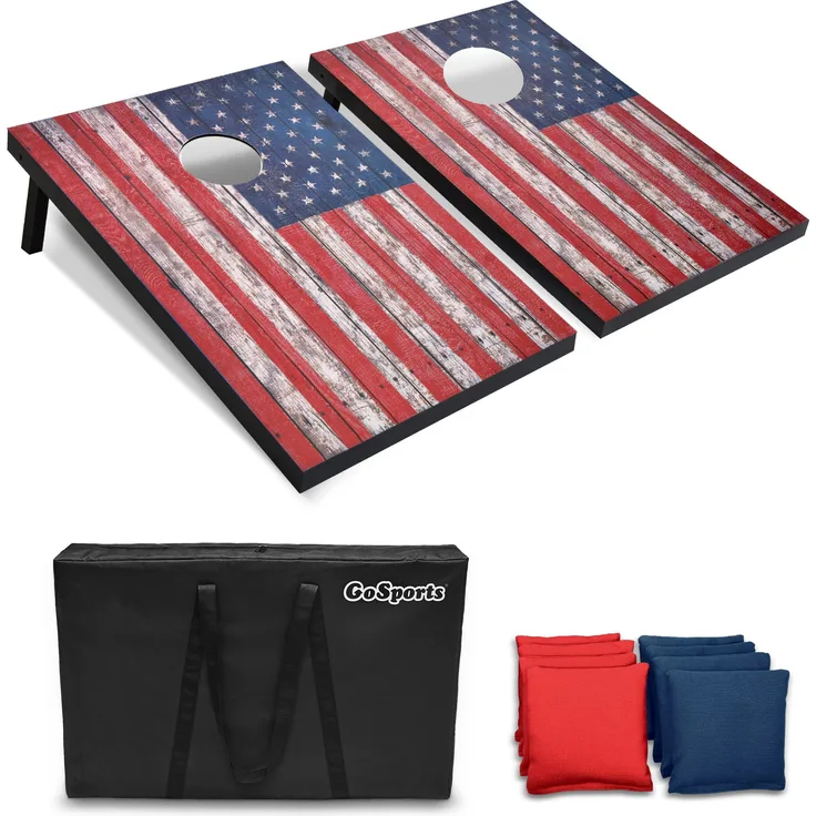 GoSports Classic Cornhole Set - Includes 8 Bean Bags, Travel Case and Game Rules (Choose Between Classic, American Flag, and Football Designs) - Preisvergleich