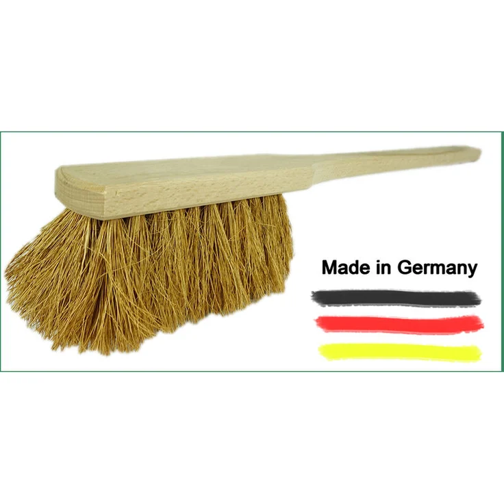 Novaliv Handfeger Langer Stiel I 60 cm I Kokos I Schneebesen Auto Handbesen Handkehrbesen Waschbürste Feger