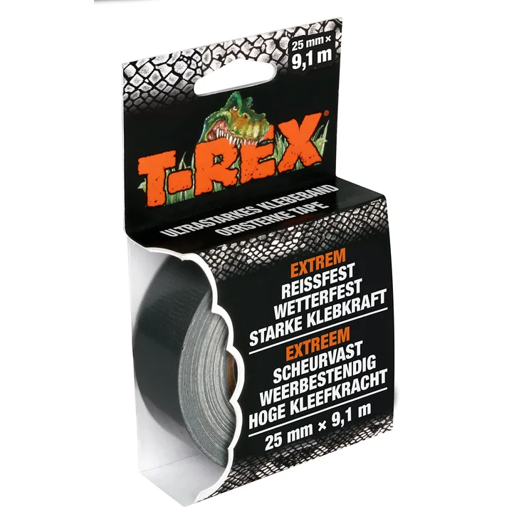 T-Rex T-REX Tape Mini-Rolle extra starkes Gewebeband 25 mm x 9,1 m