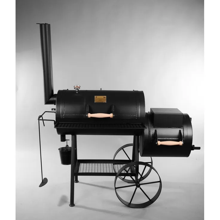 Smoker Holzkohlegrill, BBG 16, aus 5 mm Stahlblech, Kochplatte, massiv 120 Kg