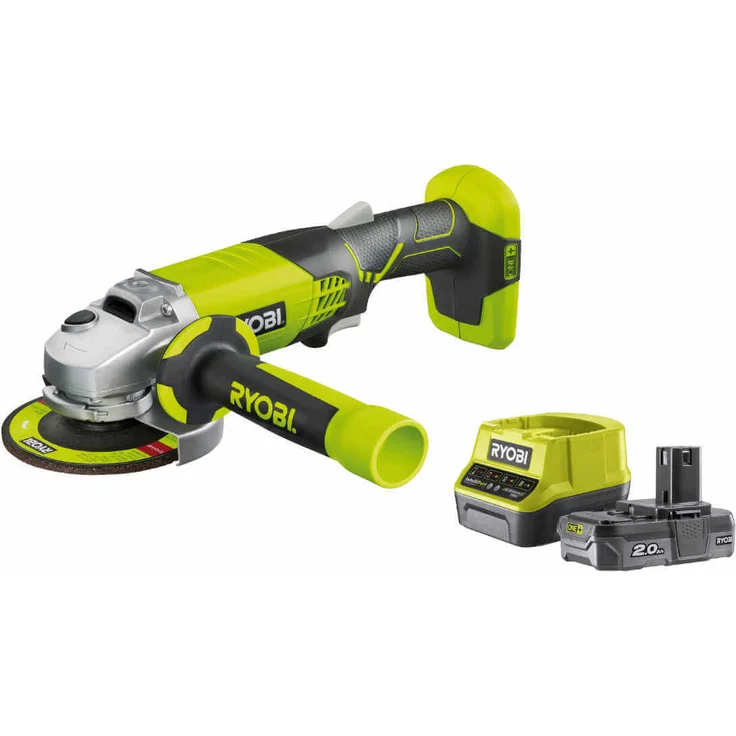 Ryobi Akku-Winkelschleifer ONE plus 18 V mit Akku plus Ladegerät R18AG-0 Schleifer - RYOBI