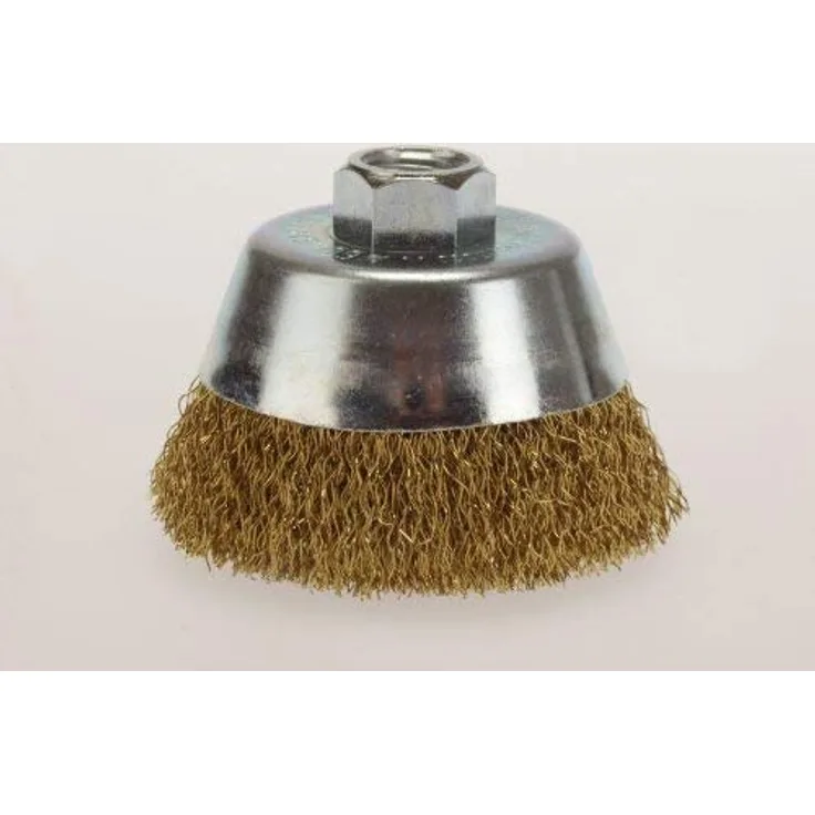 Lessmann 421.564, Topfbürste D 65 x M10 x 0,3 Messing , für Winkelschleifer