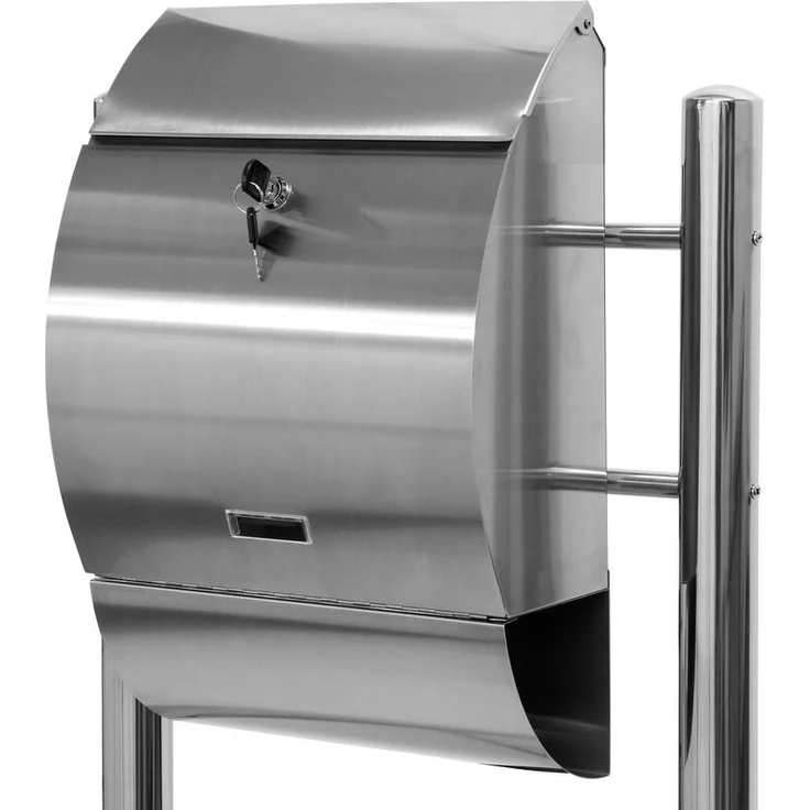 Standbriefkasten V2A Edelstahl Wand Briefkasten abgerundet – Bild 1