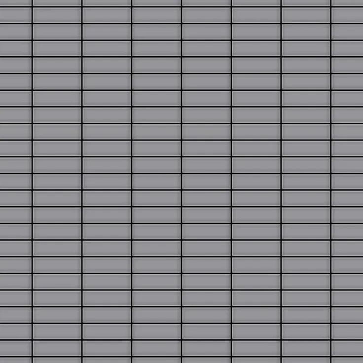 Mosaik Fliese massiv Metall Edelstahl matt in grau 1,6mm stark ALLOY Cabin-S-S-MA 1,01 m2