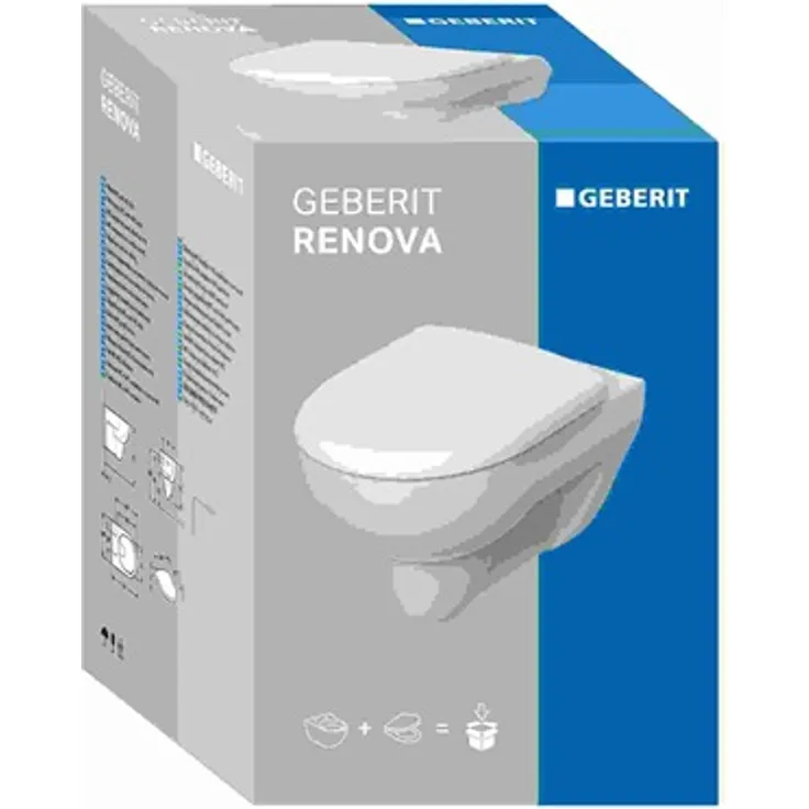 Geberit Geberit Wand-Tiefspül-WC RENOVA m Spülrand m WC-Sitz we