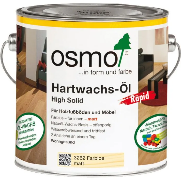 Osmo Hartwachs-Öl Rapid Farblos Matt 0,75 l - 10300101