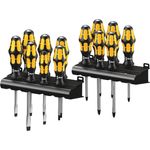 Wera Big Pack 900 Schraubendreher Set Kraftform - Schraubmeißel 13-teilig, 05133285001  Schlitz, Kreuzschlitz, Torx, Rack-Wandhalterung, inkl. Schlagkappe