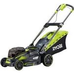 Ryobi Rasenmäher - Hybrid-Rasenmäher, mit Akku, 50l Grasfangkorb, Schnittbreite 40 cm, mäht bis zu 550 m², RLM18X41H240F