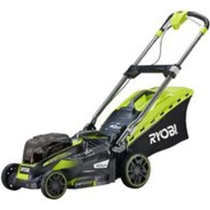 Ryobi Rasenmäher - Hybrid-Rasenmäher, mit Akku, 50l Grasfangkorb, Schnittbreite 40 cm, mäht bis zu 550 m², RLM18X41H240F