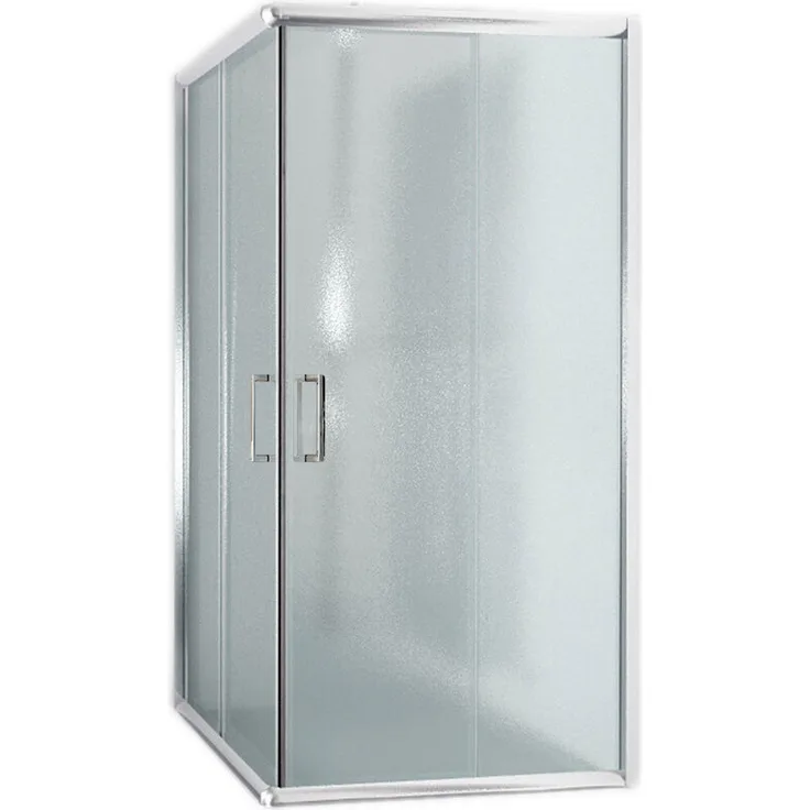 Eckeinstieg Duschkabine Quadratisch 80x80 H185 Satiniert 6mm Glas Mod. Alabama
