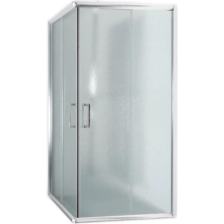 Eckeinstieg Duschkabine Quadratisch 80x80 H185 Satiniert 6mm Glas Mod. Alabama – Bild 1