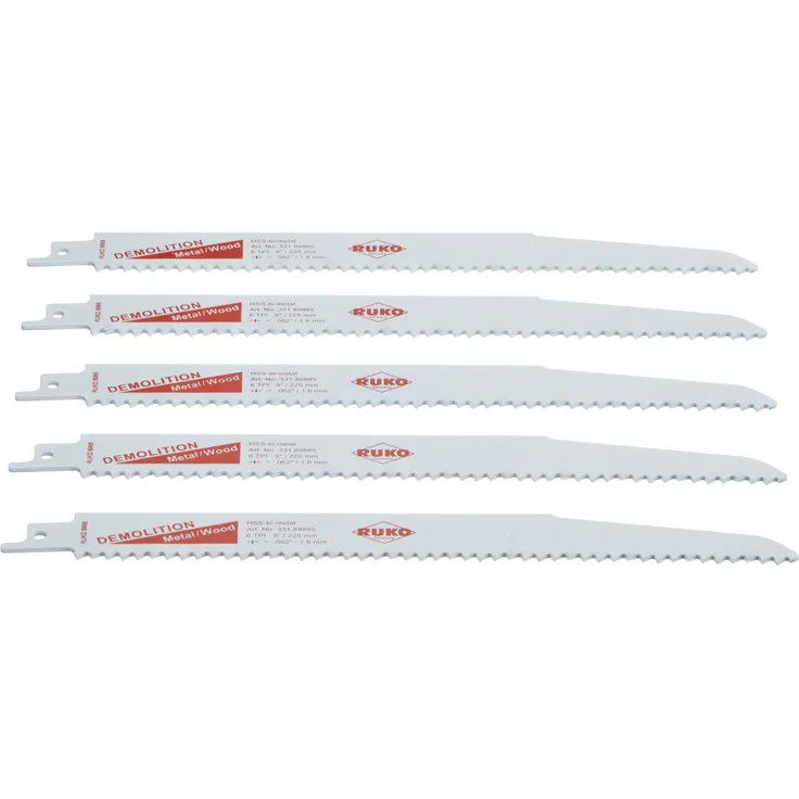RUKO 33189885 Demolitionblatt 9'' - 225 mm 6 Tpi (5 Stück)