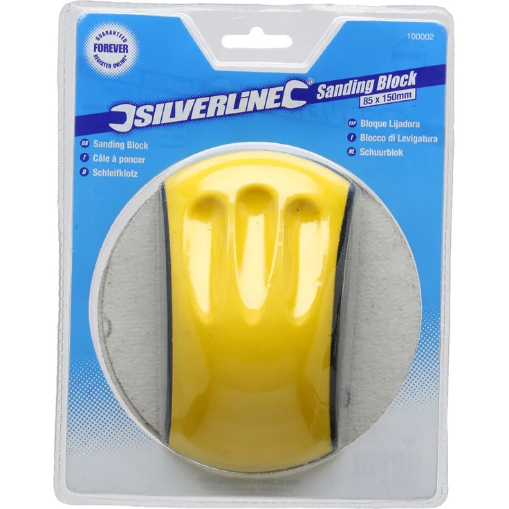 Silverline 100002 Schleifklotz mit Griffmulden 85 x 150 mm