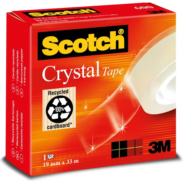 Scotch C6001933 Klebeband Crystal (transparent, 19 mm x 33 m)