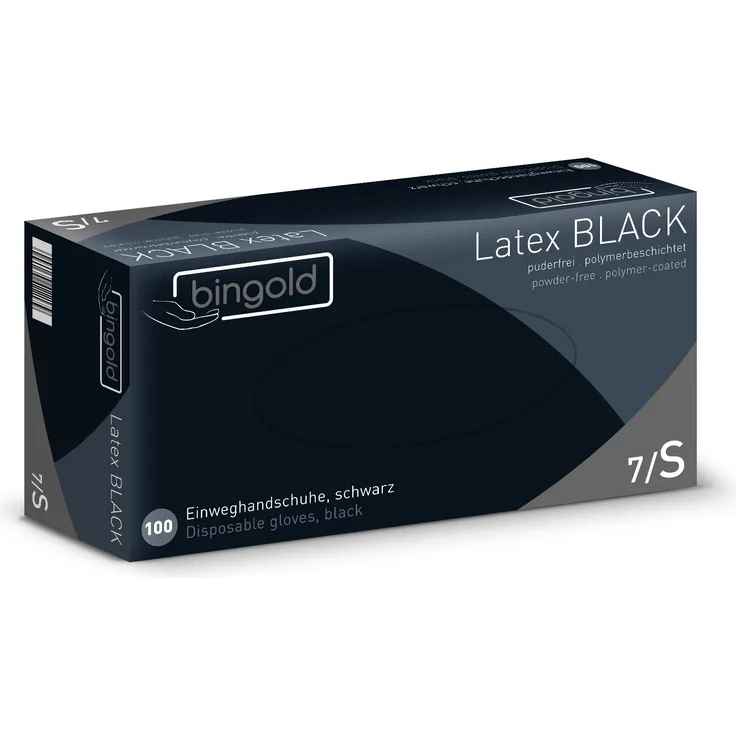 Einmalhandschuhe Latex BLACK puderfrei 100-er Pack