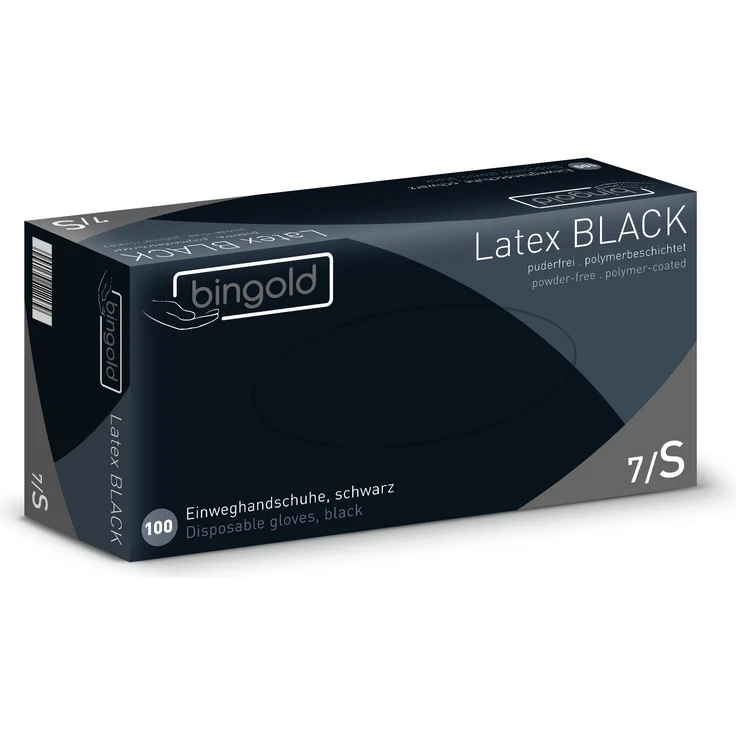 Einmalhandschuhe Latex BLACK puderfrei 100-er Pack – Bild 1