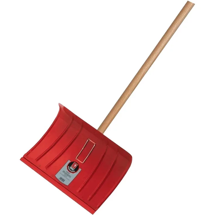 Idealspaten IDEAL-Schneeräumer 350x500, Stahlblech, rot pulverbeschichtet, Verstärkungsrippen, mit Schutzkante, Klemmfix