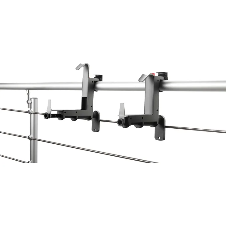 Dehner Blumenkastenhalter für Höhen 14 - 20 cm, Breiten 12 - 21 cm, Kunststoff, anthrazit