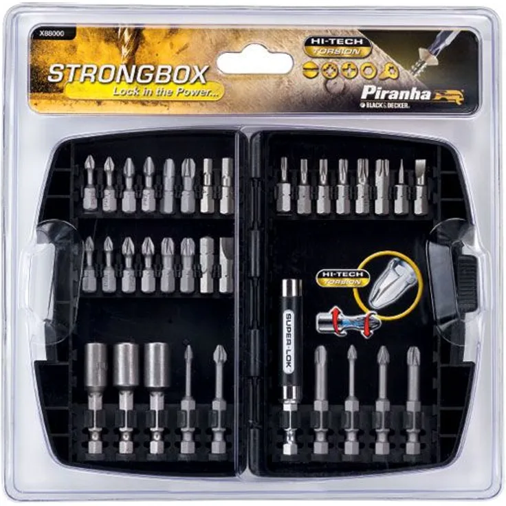 Piranha Hi-Tech Torsion Bohr- und Schrauberbit-Set (34-teilig, in Aufbewahrungs-Box) 1 Stück, X88000
