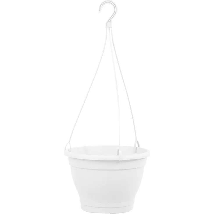 greemotion Blumenampel Lea, Kunststoff-Hängeblumentopf in Weiß, Ø 25 cm