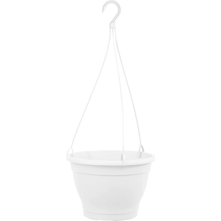 greemotion Blumenampel Lea, Kunststoff-Hängeblumentopf in Weiß, Ø 25 cm