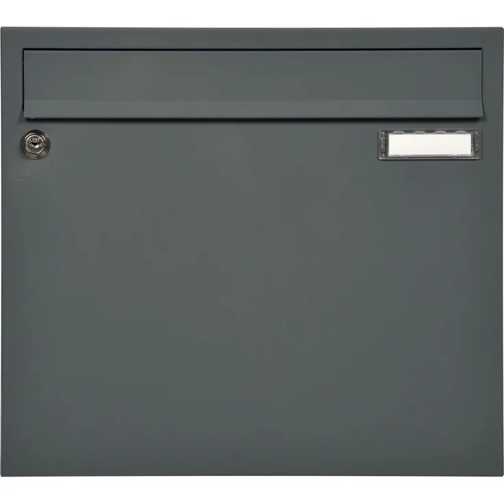 MEFA Briefkasten Sonate 131 mit Namensschild (Farbe schwarz, Postkasten mit Schloss, Größe 330x370x101 mm) 131220