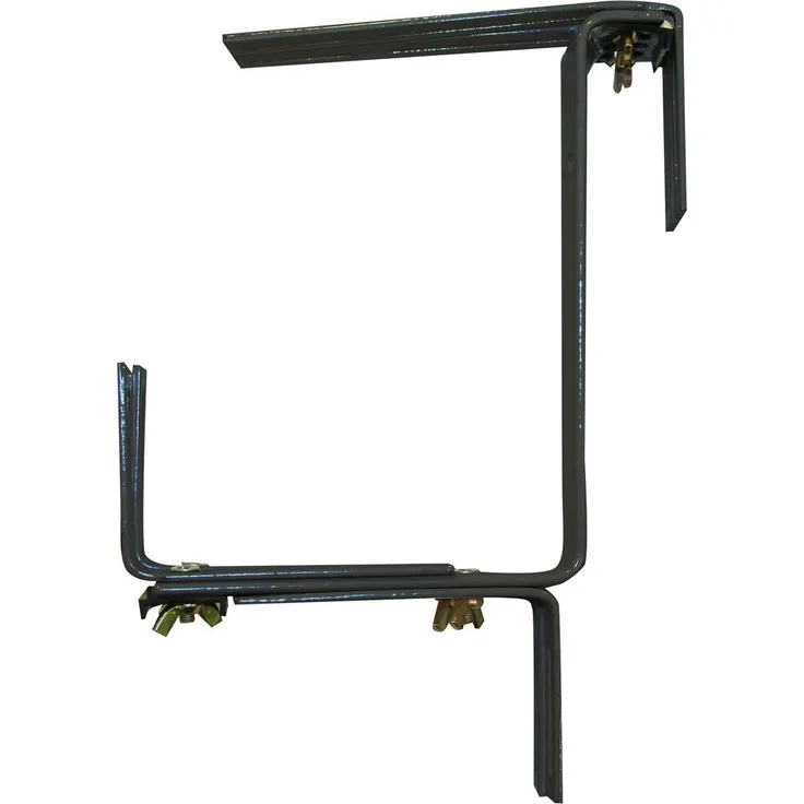 Xclou Blumenkastenhalterung ohne Bohren, Balkonkastenhalter, Haken und Halter, anthrazit - schwarz, 18.39 x 19 x 4 cm