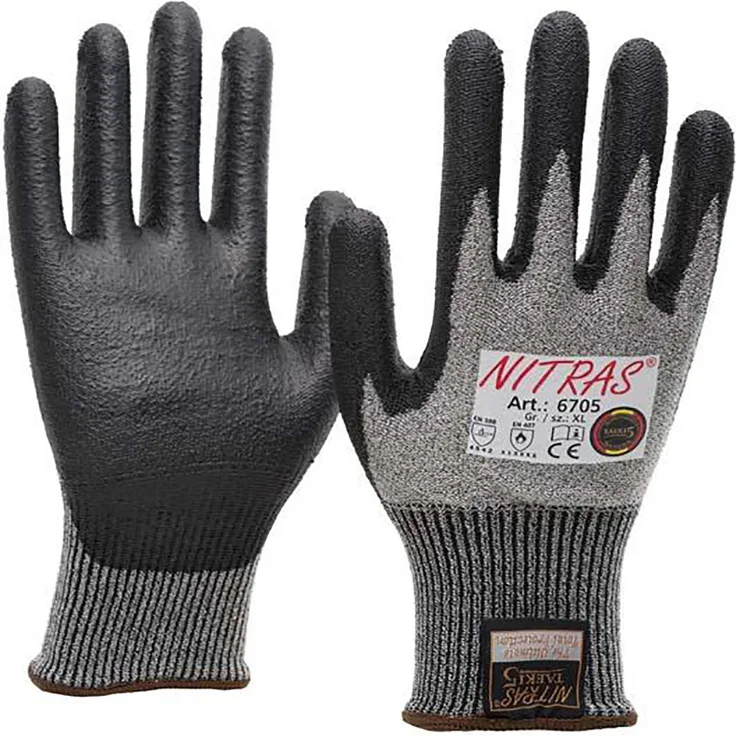 Nitras Schnittschutzhandschuh Taeki5 Nitril-besch.Gr. L