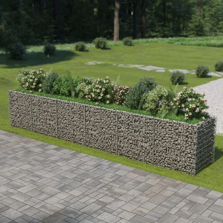 vidaXL Gabionen-Hochbeet Verzinkter Stahl 540×90×100 cm