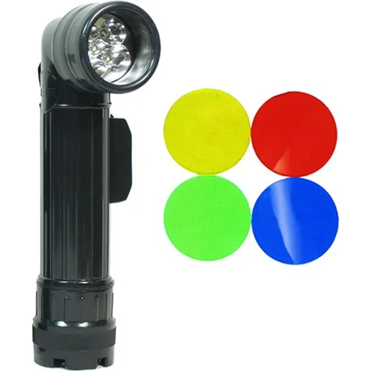 Mil-Tec LED-Taschenlampe US LED WINKELTASCHENLAMPE LGE SCHWARZ