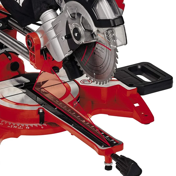 Einhell Zug-Kapp-Gehrungssäge TC-SM 2131-1 Dual (1.500 W, D210 x Ø30 mm Sägeblatt, 31 cm-21 cm Schnittbreite, Zugfunktion, Spannvorrichtung, inkl. Hartmetall-Sägeblatt) – Bild 2