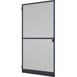 Windhager Insektenschutz Spannrahmen Expert Fliegengitter Alurahmen für Türen, individuell kürzbar, 120 x 240 cm, anthrazit, 04333