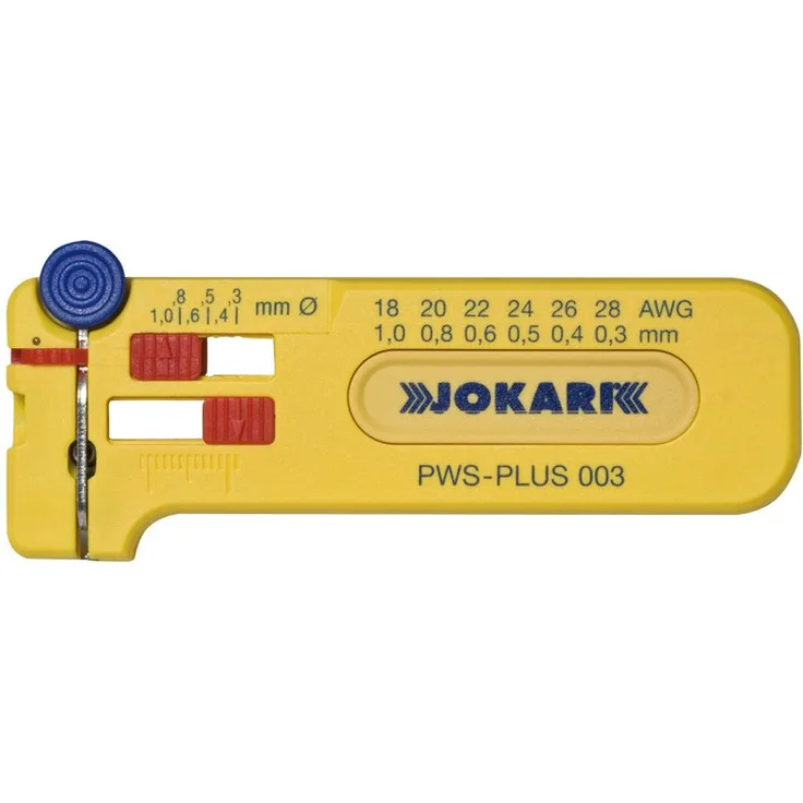 Jokari 40026 Mini-Präzisions-Abisolierwerkzeug PWS-Plus 003 zum Entmanteln von Leitern und Litzen AWG 28 bis 18-0,30-1,00 mm Ø