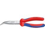 KNIPEX 26 22 200 Flachrundzange mit Schneide (Storchschnabelzange) schwarz atramentiert mit Mehrkomponenten-Hüllen 200 mm